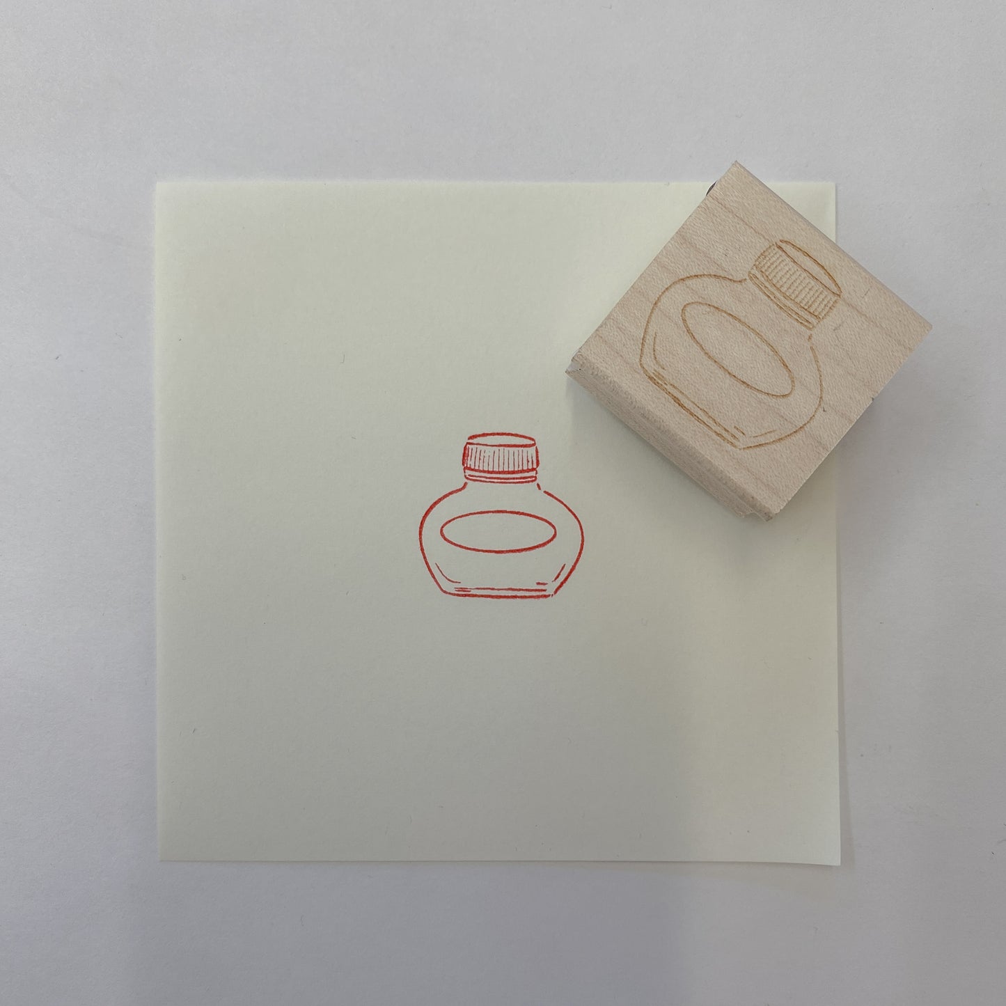 Ink Bottle Wooden Rubber Stamps