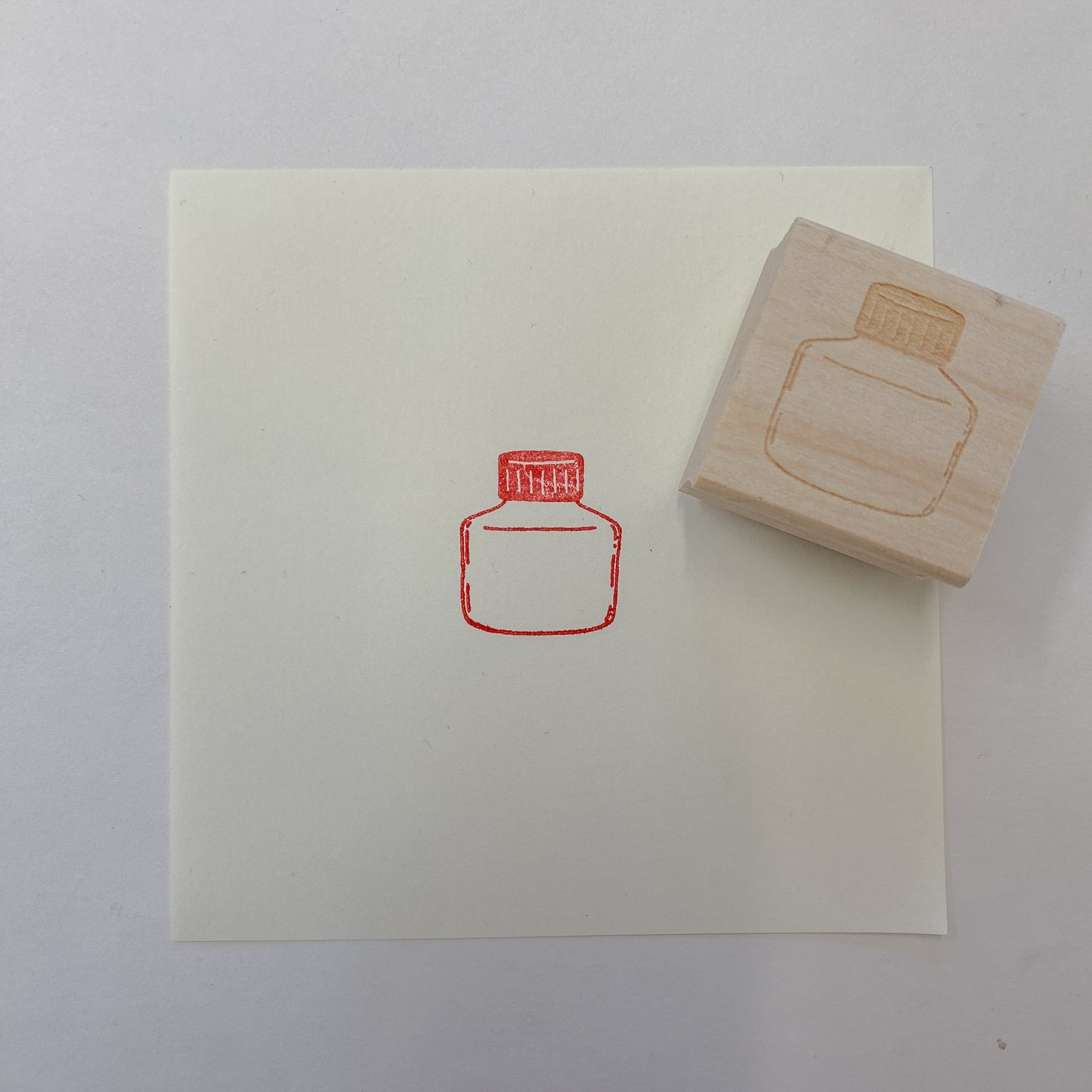 Ink Bottle Wooden Rubber Stamps