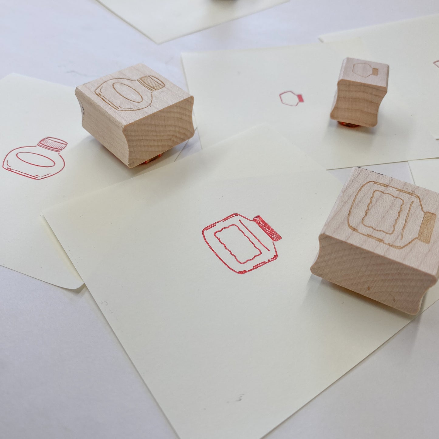 Ink Bottle Wooden Rubber Stamps