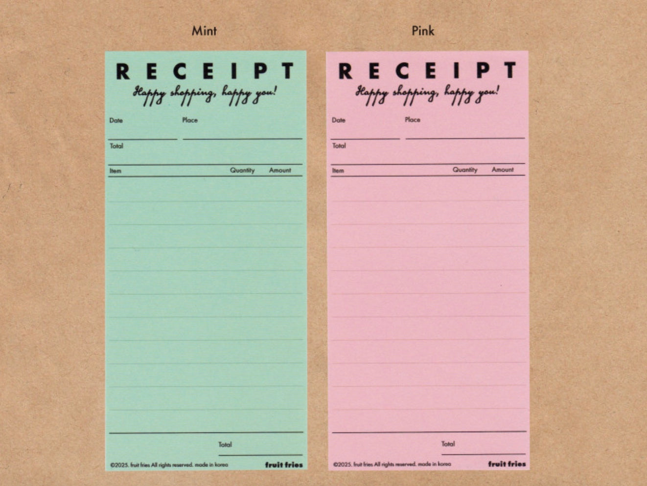 Receipt Memopad · Fruit Fries