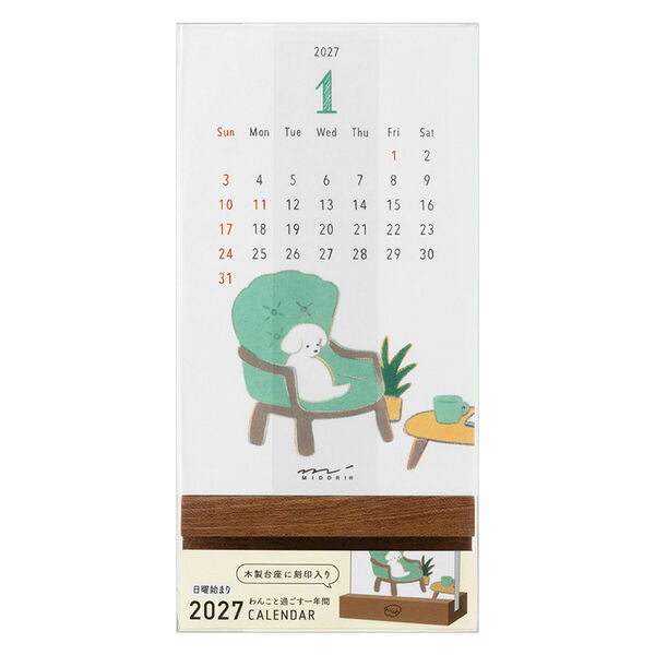 2027 Dog Stand Calendar · Midori