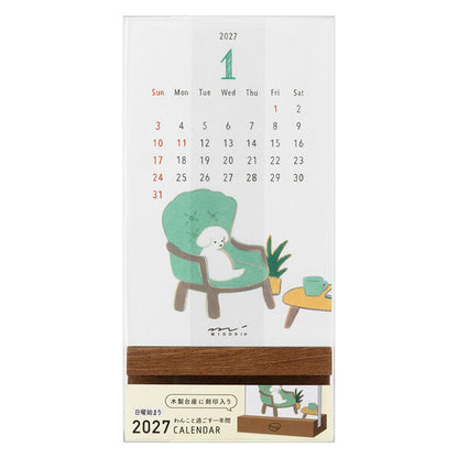 2027 Dog Stand Calendar · Midori