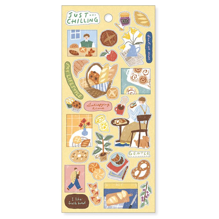 Let's Eat Bread! Just Chilling Series Sticker Sheet · Mind Wave