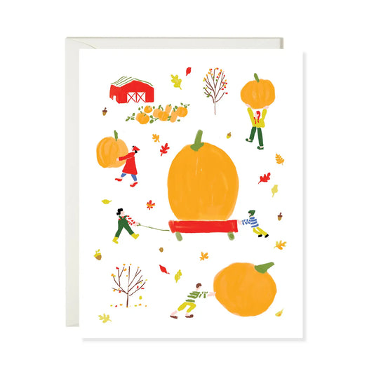 Pumpkin Wagon Timeless Autumn Fall Greeting Card · Karen Schipper