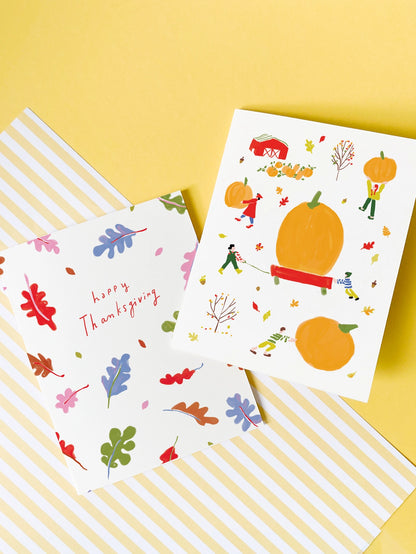 Pumpkin Wagon Timeless Autumn Fall Greeting Card · Karen Schipper