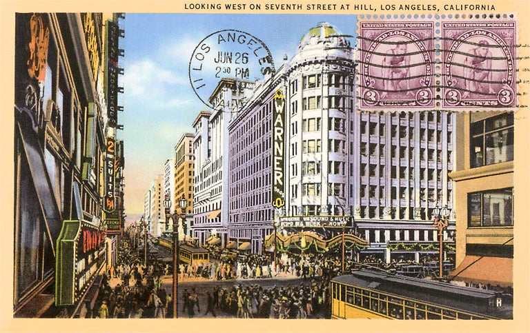 Downtown Los Angeles  / Vintage Image Postcard