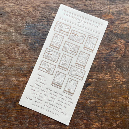 Bronze Letterpress Sticker Sheet · OEDA Letterpress