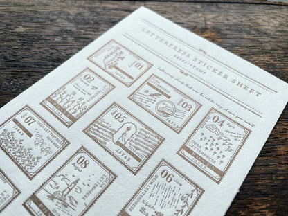 Bronze Letterpress Sticker Sheet · OEDA Letterpress