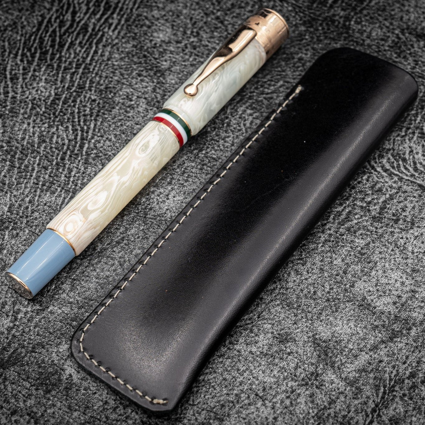 Leather Single Pen Sleeve / Black · Galen Leather Co.