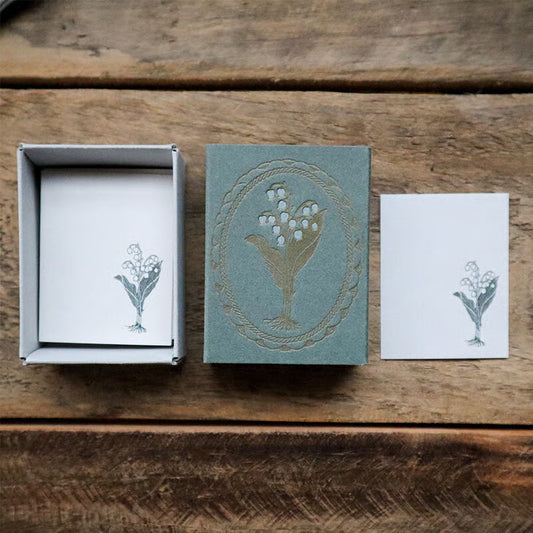 Lily of the Valley Letterpress Matchbox Memo・Keibunsha & meriBUN