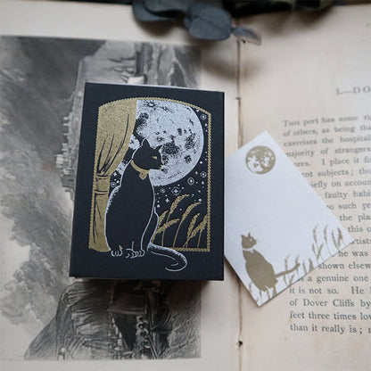 Moonlight Cat Letterpress Matchbox Memo・Keibunsha & meriBUN