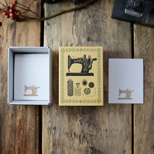 Sewing Machine Letterpress Matchbox Memo・Keibunsha & meriBUN