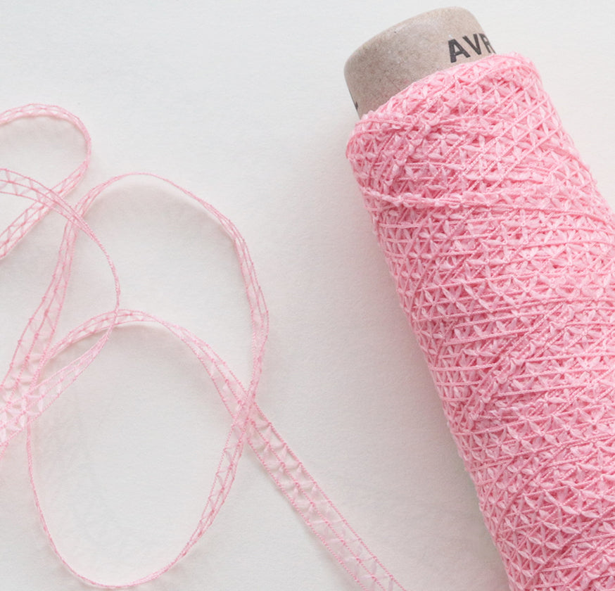 Pink Rail Ribbon Minicone · AVRIL Yarn