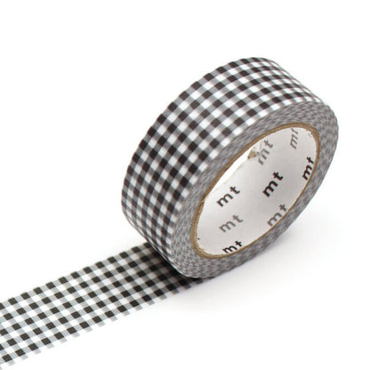 mt deco Washi Tape - Delicate Checkered Black