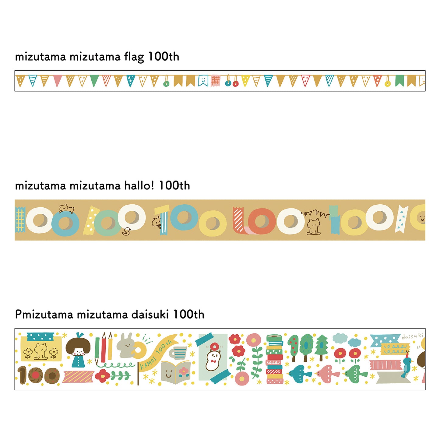 MT 100th Anniversary mizutama Limited Edition Washi Tape Set