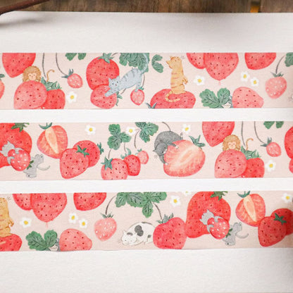 Tochigi Strawberry Cat Washi Tape・Keibunsha & meriBUN