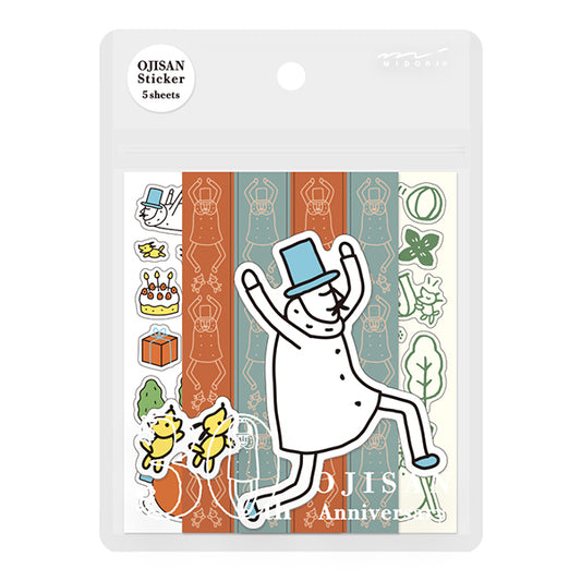 Ojisan 30th Anniversary Decoration B Sticker Set · Midori