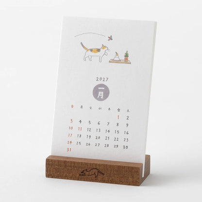 2027 Cat Stand Calendar · Midori