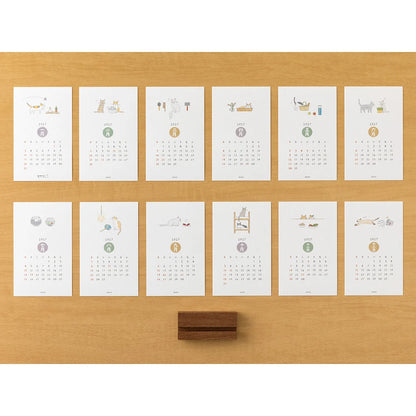 2027 Cat Stand Calendar · Midori