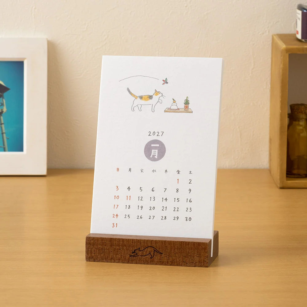 2027 Cat Stand Calendar · Midori