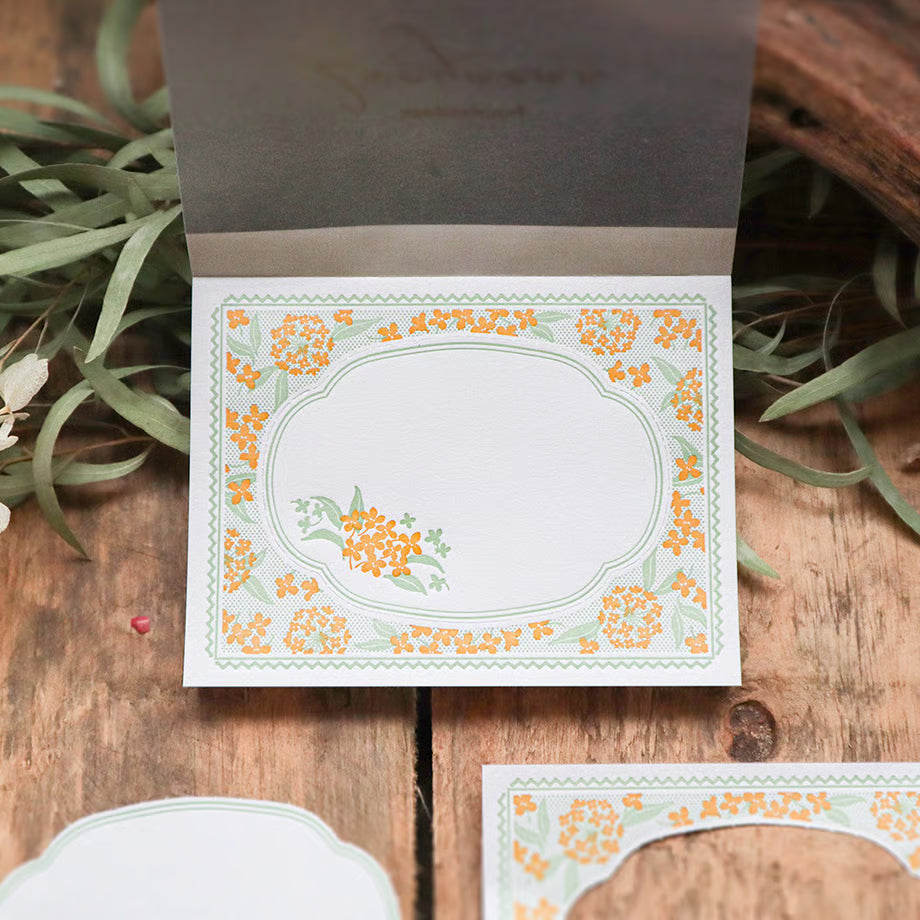 Osmanthus Letterpress 2-way Memo Pad・Keibunsha & meriBUN