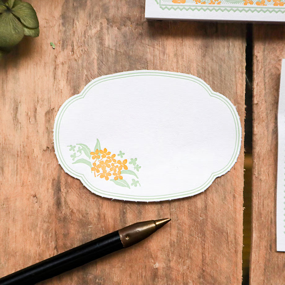 Osmanthus Letterpress 2-way Memo Pad・Keibunsha & meriBUN
