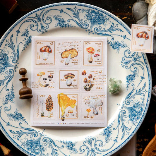 Mushroom Recipe Stamp Sticker Sheet · OURS Studio