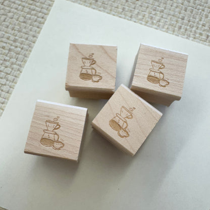Coffee Wooden Rubber Stamps · Paper Plant Co