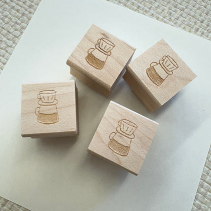 Coffee Wooden Rubber Stamps · Paper Plant Co