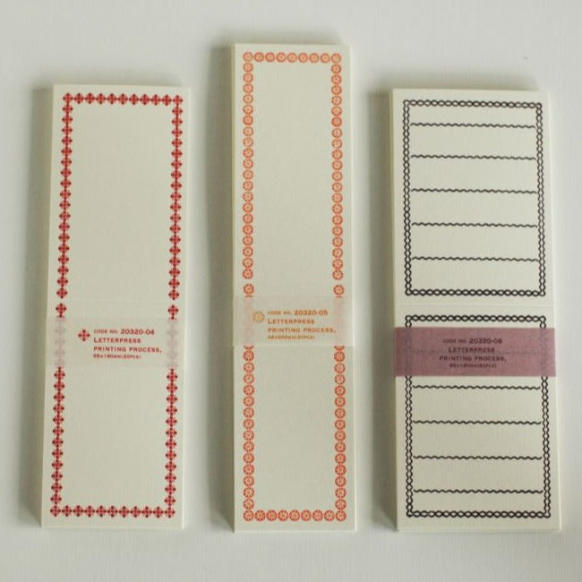 Letterpress Folded Memo Card · Red / Classiky