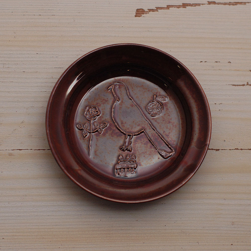 Brown Bird Toranekobonbon Round Small Dish · Classiky