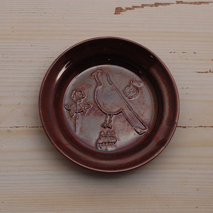 Brown Bird Toranekobonbon Round Small Dish · Classiky