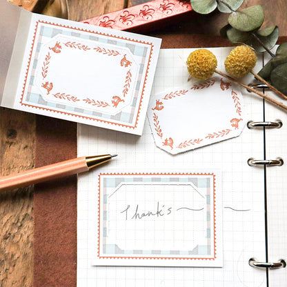 Squirrels & Acorns Pocket Letterpress 2-way Memo Pad・Keibunsha & meriBUN
