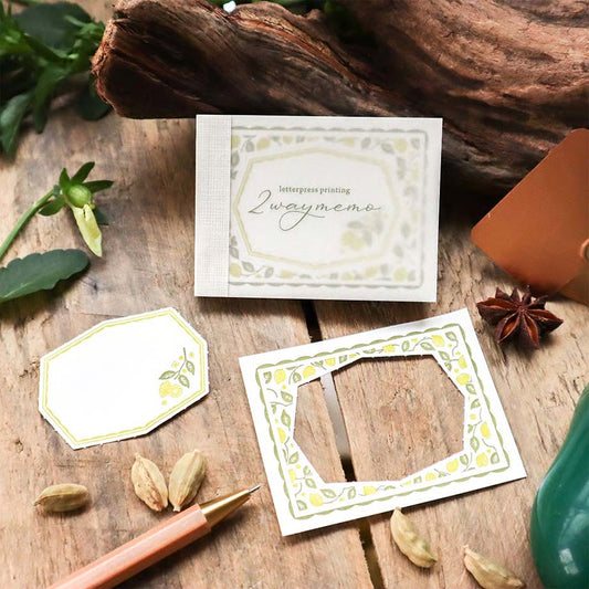 Lemon Pocket Letterpress 2-way Memo Pad・Keibunsha & meriBUN