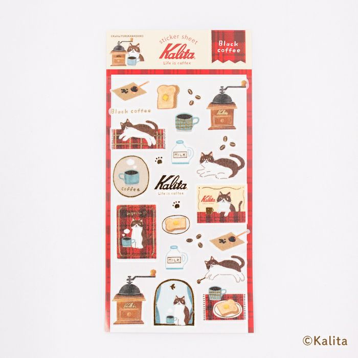 Black Coffee Kalita Foil Sticker Sheet · Furukawashiko