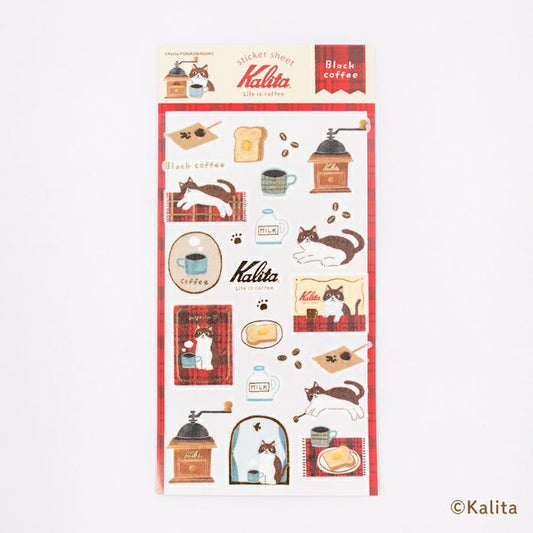 Black Coffee Kalita Foil Sticker Sheet · Furukawashiko