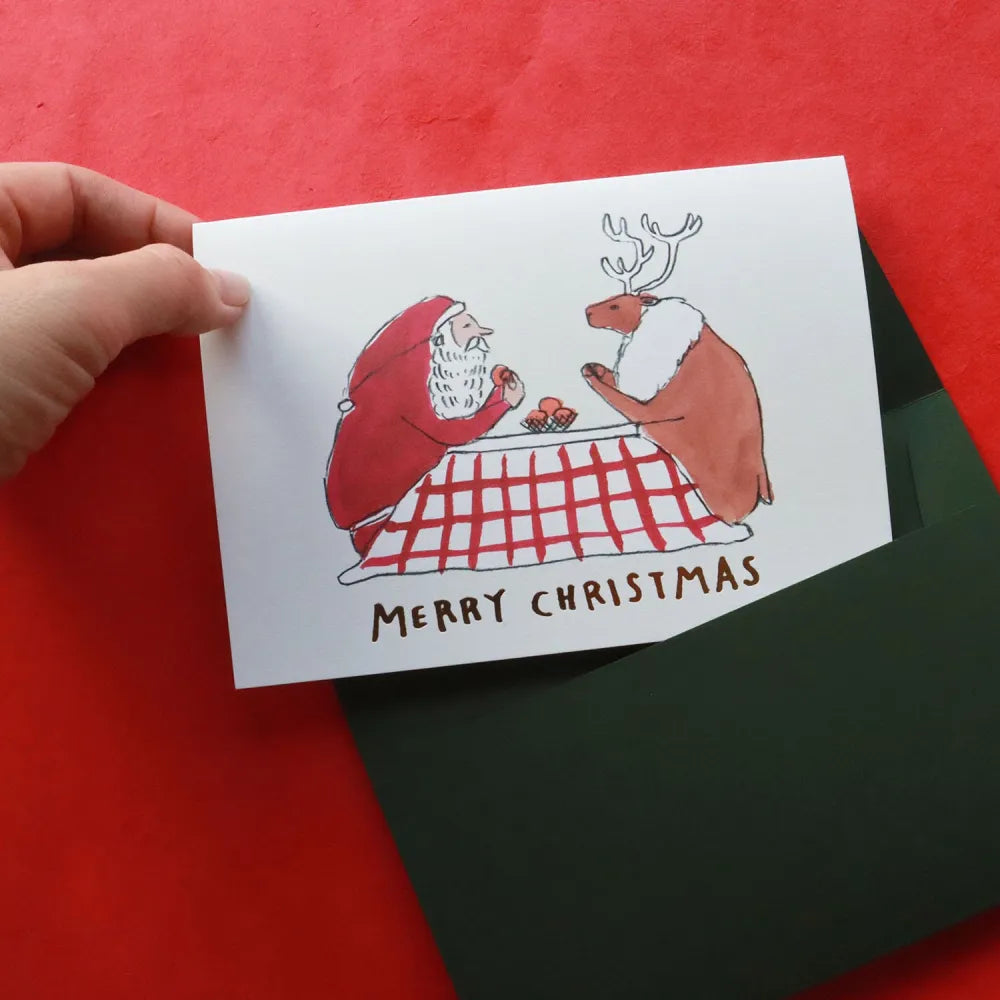 Kotatsu Santa Greeting Card · Regaro Papiro