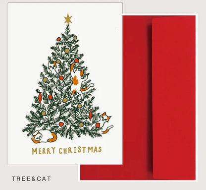 Tree & Cat Greeting Card · Regaro Papiro