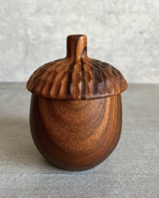 welms. Woodgrain Vessel Acorn Accessory Box