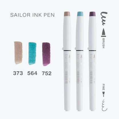 Sailor Ink Dual-Tip Brush Pen - Sets of 3