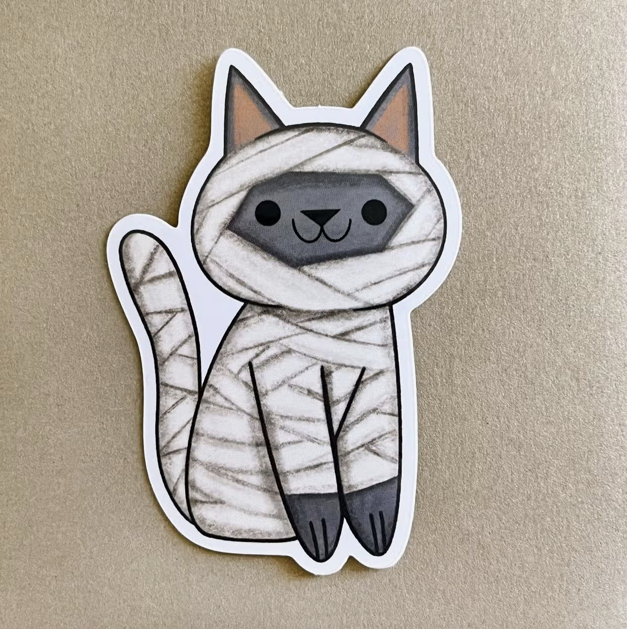 Mummy Cat Halloween Sticker · Nellie Le