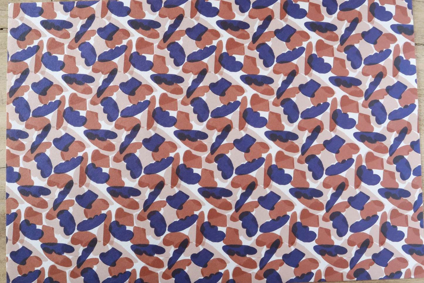 Bread Pattern Blue and Brown Wrapping Paper · Regaro Papiro