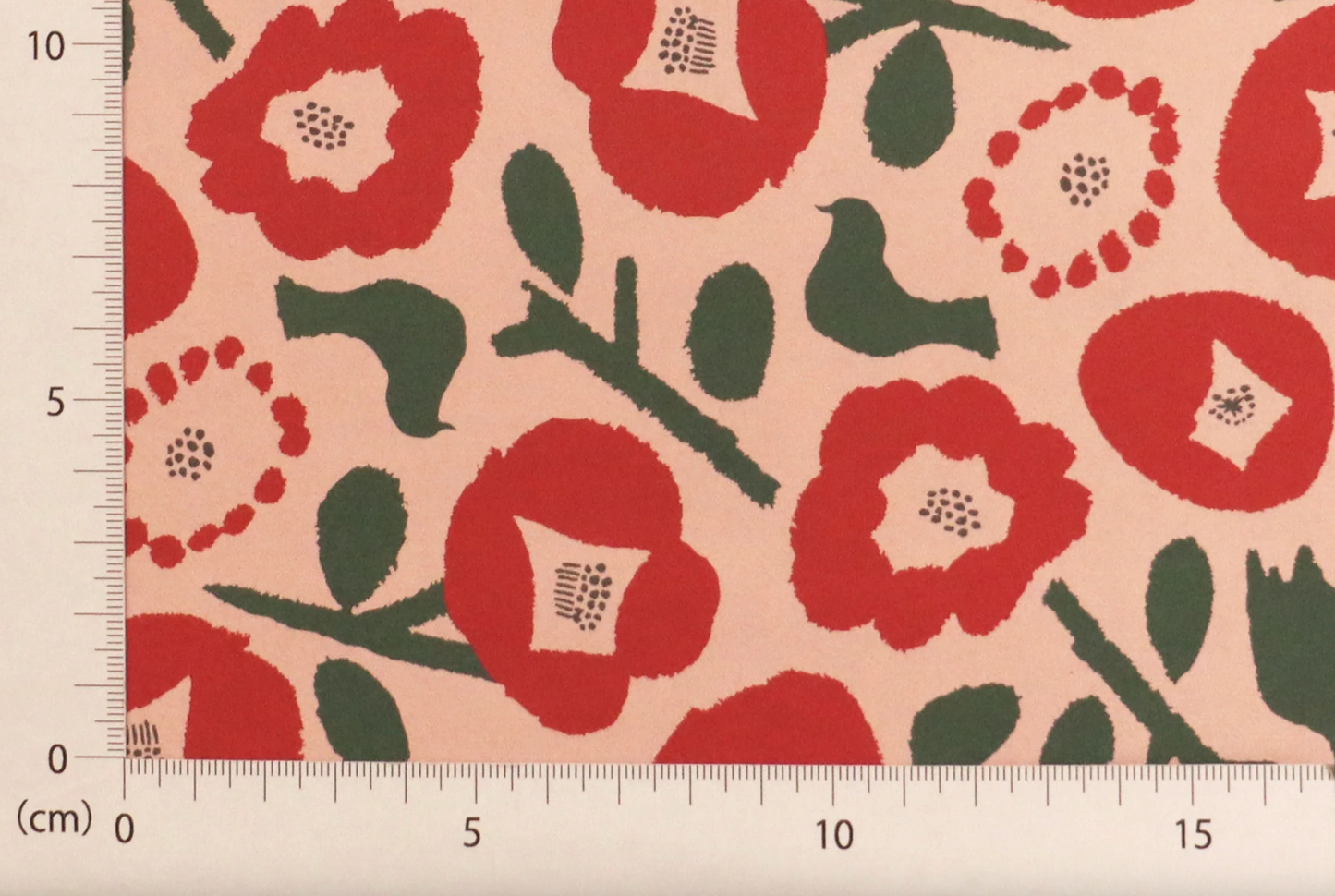 B2 Size Camellia and Bird Pink Pattern Wrapping Paper · Regaro Papiro