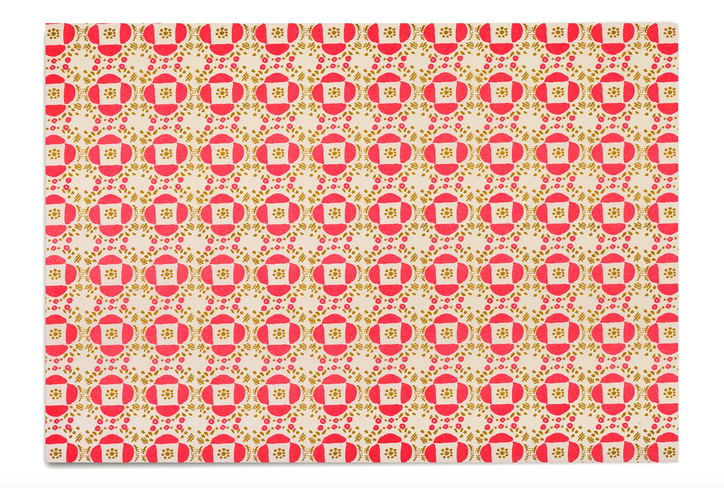 Tile Style Flower Pattern Wrapping Paper · Regaro Papiro