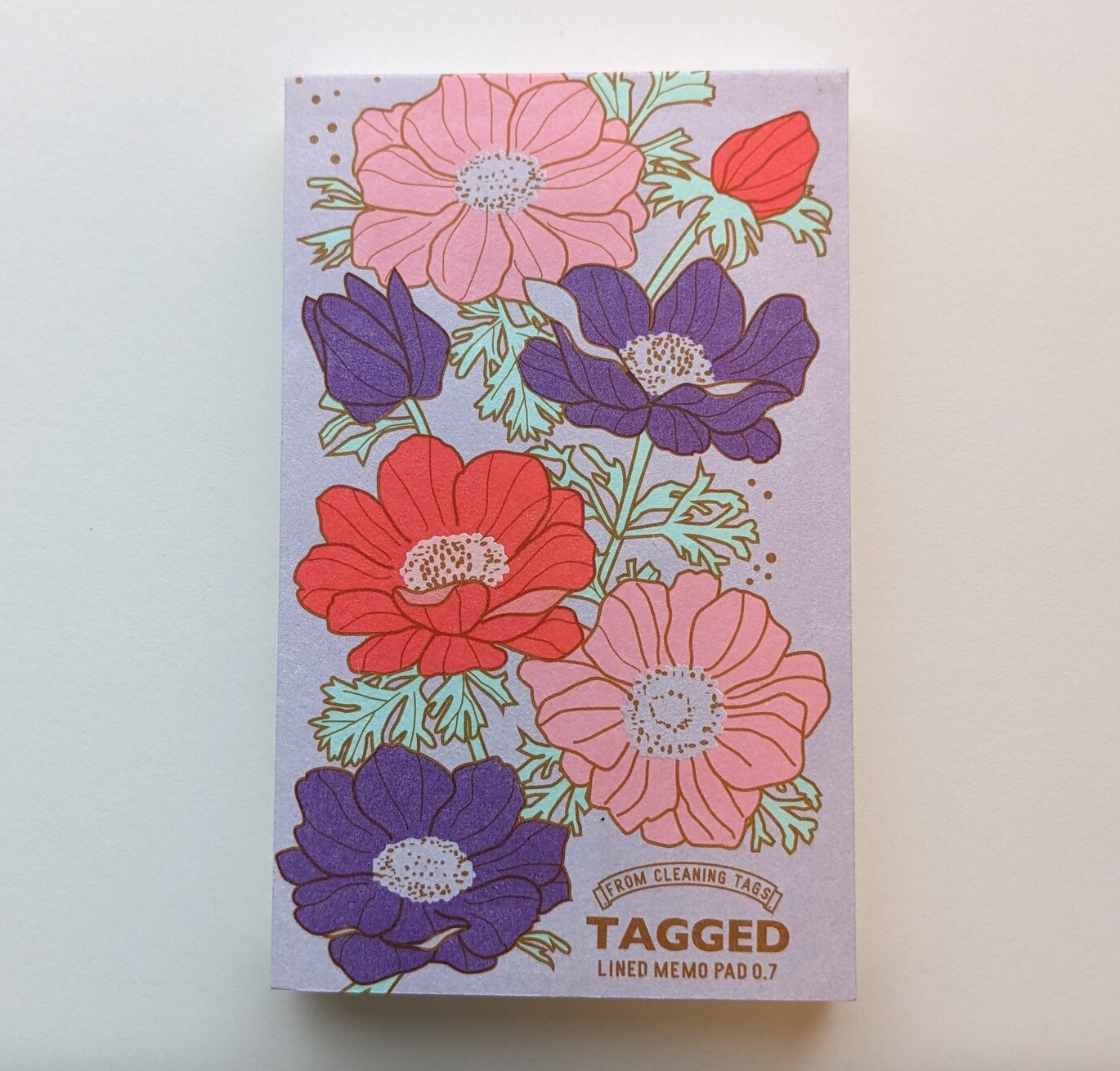 Tagged Memo Pad S - Purple Flowers