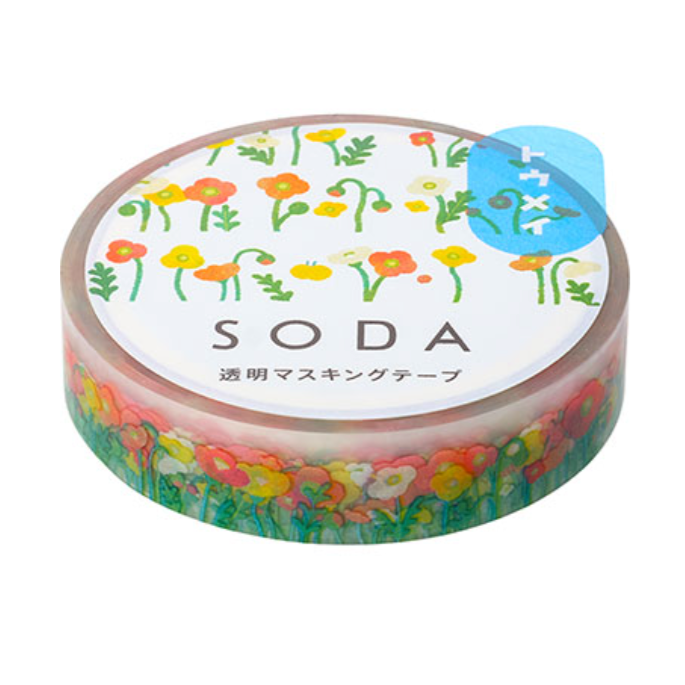 SODA Transparent Masking Tape 10mm / Poppy · King Jim