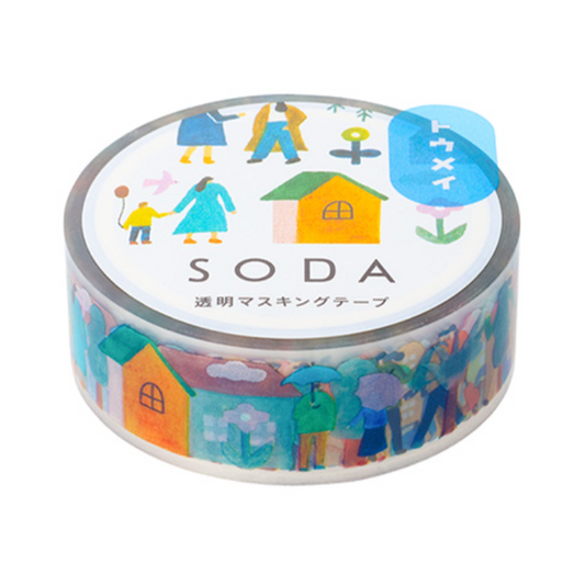 SODA Transparent Masking Tape 15mm / Life · King Jim