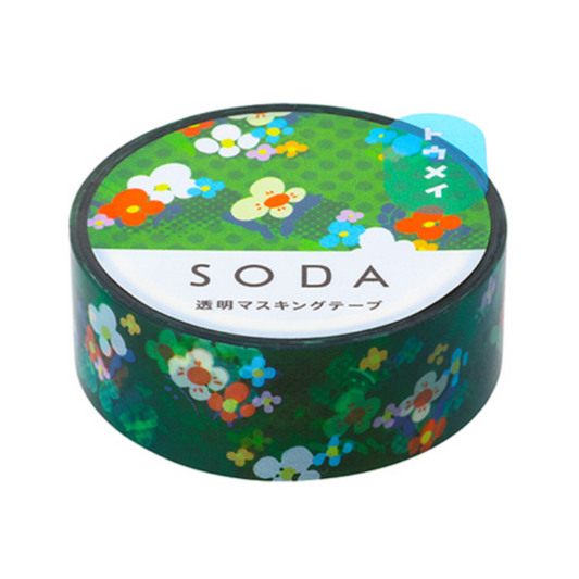 SODA Transparent Masking Tape 15mm / Flower Garden · King Jim