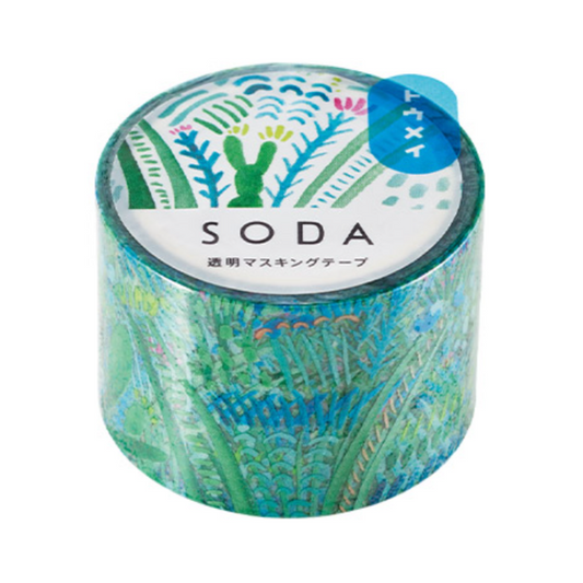 SODA Transparent Masking Tape 30mm / Garden · King Jim