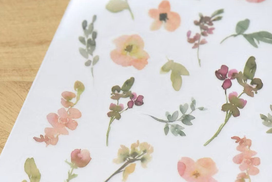 Pink Florals / Print-On Sticker · MU Lifestyle